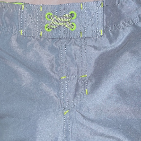 Old Navy Gray Swim Shorts w/ Lime Green Accents - Picture 3 of 7